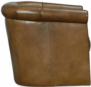 Fauteuil en bois rembourré en cuir, construction durable, coussin confortable, chaise classique parfaite pour le salon ou le bureau - Product Image 2