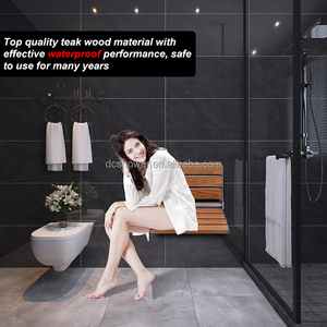 Banc de <span class=keywords><strong>douche</strong></span> pliable en bois de teck de haute qualité en gros Design moderne siège de <span class=keywords><strong>douche</strong></span> pliant <span class=keywords><strong>mural</strong></span> rabattable <span class=keywords><strong>pour</strong></span> salle de bain - Product Image 5