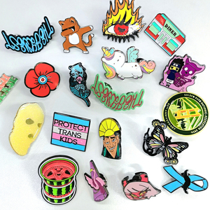 Wholesale Manufacturer No Minimum Metal Iron Zinc Alloy Cast Die Cut Logo Anime Soft Hard Brooch Badge Custom Enamel Lapel Pins