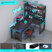Escritorio para Juegos en Forma de L, Mesa de Esquina para Estudiar y Escribir, Mesa para Computadora, Mesa para Juegos de Oficina en Casa