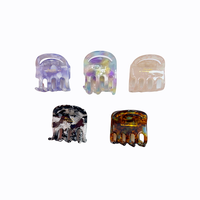 Oradour Mini Pince à Cheveux Personnalisable en Forme de Coquillage, Pince Pieuvre, Logo Imprimé, en Acétate de Haute Qualité, Étanche et Durable, pour Mariée