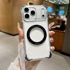 Funda de silicona con anillo giratorio 360° para iPhone 17 16, para iPhone 18 Pro Max, transparente, magnética, con esquinas reforzadas, antiamarilleo, PC TPU - Product Image 5