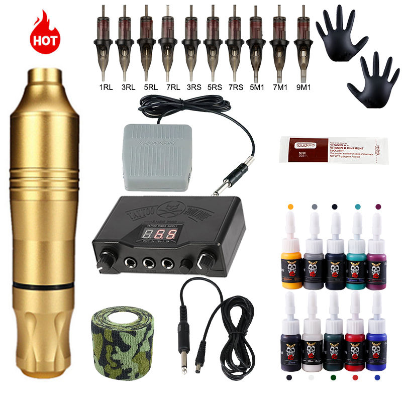 Stylo de tatouage doré