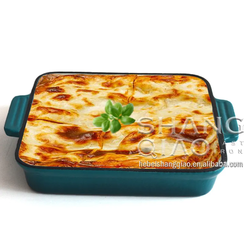 Эмалированная форма для выпечки, запеканка для духовки и плиты, безопасная прочная форма для выпечки лазаньи, печенья, печенья, эмаль, чугунная форма для жарки