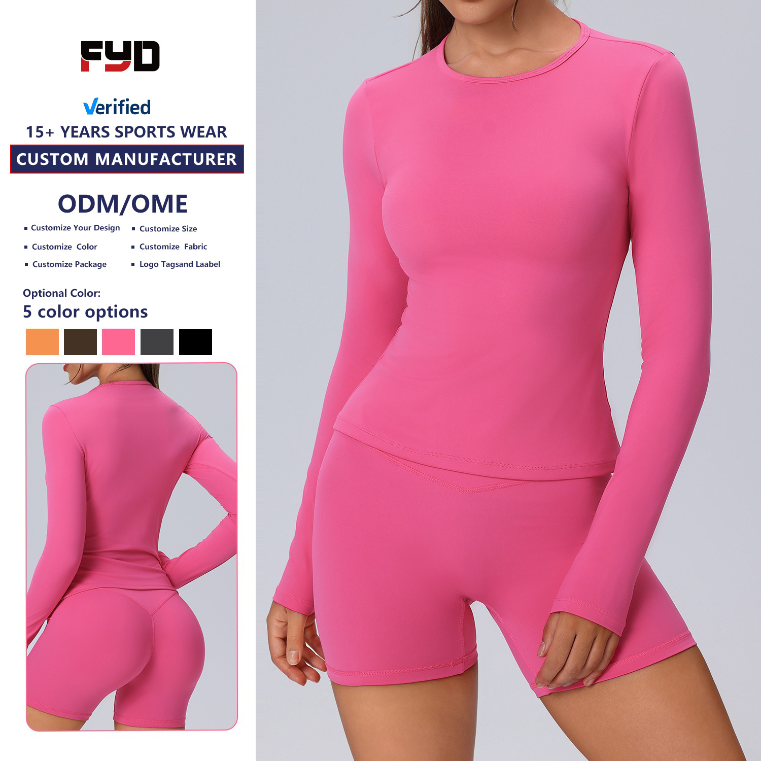 Hot Sale Breathable Lightweight Plus Size Women's Yoga Top Long Sleeve Casual Gym Wear Crew Neck Four-Way Stretch Quick Front