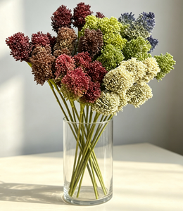 Bouquet d'alliums artificiels réalistes en vogue, fleurs décoratives en soie en forme de pompon pour la décoration de la maison et du bureau, vente en gros - Product Image 1