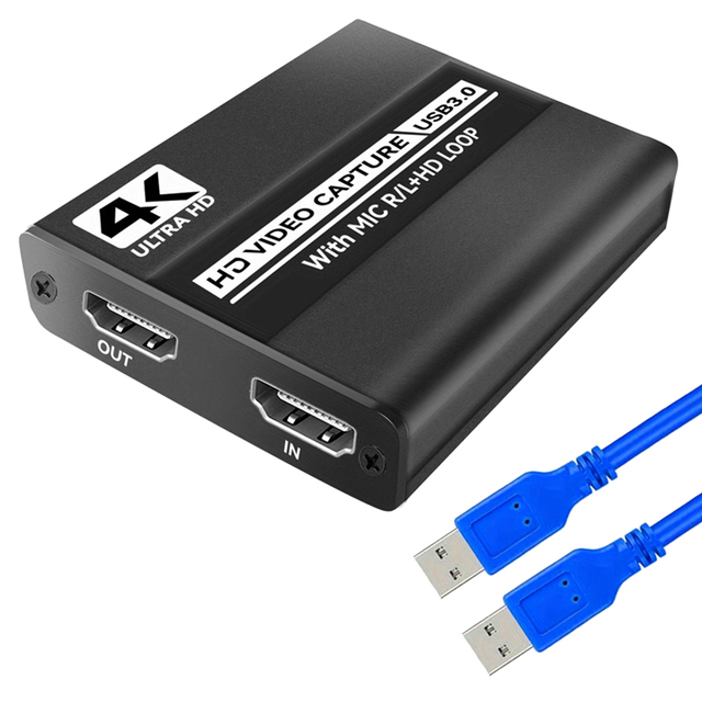 High Quality 4K HDMI Video Capture Card HDMI to USB 3.0 Record Audio Video Capture Cards Box for Game Recording Live Streaming
