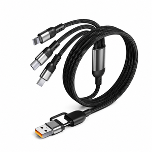 Cable USB C 3 en 1 de Nylon SUNGUY, Cable de Datos USB C de Carga Rápida PD de 100W para Teléfono Móvil y Portátil - Product Image 1