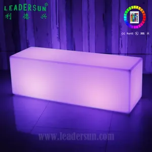 Long Bench Stool Led Light up Long Cube Stool Chair Sofa Set Controle Remoto Cores Mudar À Prova D' Água Plástico Cadeira Bar Cadeira