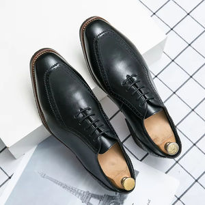 New British Luxury Handcrafted Men's Oxford Leather <b>Waterproof</b> Evergreen Closed <b>Slip</b>-<b>On</b> Formal <b>Shoes</b> Wedding Office Professional - Product Image 3