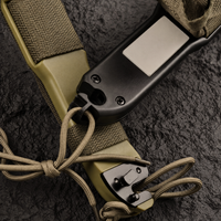 Couteau de survie robuste 5Cr15MoV à lame pleine, manche FRN, lame fixe semi-dentelée, couteau tactique de chasse et de camping avec étui