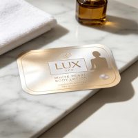 Étiquette autocollante personnalisée pour lotion corporelle cosmétique, imperméable, en feuille métallique
