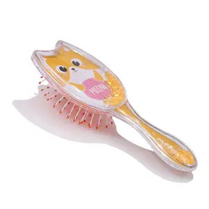 Benutzer definierte Kunststoff Kinder Haar bürste Großhandel niedlichen Nylon bürste Glitzer Haar bürste Kinder Massage Kunststoff Haar bürsten für Mädchen