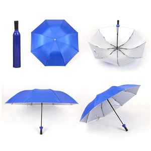 TX944 Impresión personalizada Regalo de negocios Parasol Viaje Rainy Sunny 3 Paraguas plegables con logotipo Paraguas plegable para botella de vino - Product Image 3