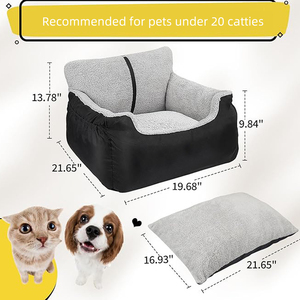 Cama de Lujo Personalizada para Perros y Gatos, para Asiento Trasero de Coche, Tipo Cueva, de Poliéster Sólido, Rectangular, Súper Cálida, Desmontable, Lavable, Semicerrada - Product Image 3