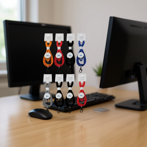 Laccetti personalizzati Ilan da 45 cm con clip per accessorio porta badge, set da 8 pezzi - Product Image 2