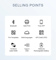 Printer Thermal Portabel Mini Bluetooth Nirkabel USB POS 55mm Tanpa Pita, Tampilan Informasi KAIMA, Pencetakan Halus