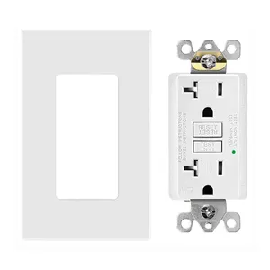 Fahint ul cul listed 20a/125v auto self test tamper-resistant weather-resistant tr/wr gfci wall outlet socket receptacle white