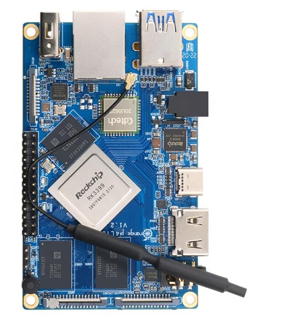 Orange Pi 4 Lts Single Board Computer 4GB RAM 16GB EMMC Wifi BT5.0 Demo Board Support Android Ubuntu Debian OS Development Board