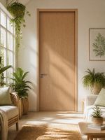 Porte intérieure en aluminium et bois TH50, feuille de porte remplie de graphène de 50 mm, cadre en alliage d'aluminium pour chambre, hôtel, appartement