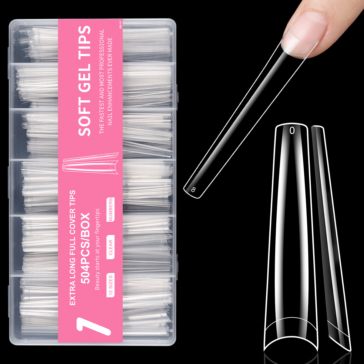 504 uñas postizas extra largas de denim.