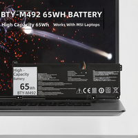 Batterie d'ordinateur portable rechargeable Li-polymère haute capacité BTY-M492 65Wh en stock pour MSI Pulse Gl66 GF66 GF76 GL76 MS-1581