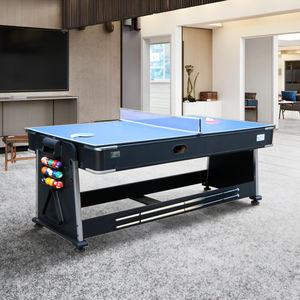 <span class=keywords><strong>Mesa</strong></span> <span class=keywords><strong>de</strong></span> billar portátil <span class=keywords><strong>4</strong></span> <span class=keywords><strong>en</strong></span> <span class=keywords><strong>1</strong></span> <span class=keywords><strong>de</strong></span> alta calidad para el hogar con múltiples juegos (ping-pong/Hockey <span class=keywords><strong>de</strong></span> aire/comedor) Grado <span class=keywords><strong>de</strong></span> torneo ligero - Product Image 3