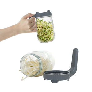 Bán buôn cấp thực phẩm nhựa rộng miệng 86 Mét <span class=keywords><strong>Mason</strong></span> <span class=keywords><strong>Jar</strong></span> mọc có nắp đậy - Product Image 1