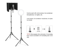 Support de microphone sur pied TopYun Z3 noir, trépied pour microphone, support de levage pour microphone, streaming en direct, karaoké, performance, support de marquage vertical
