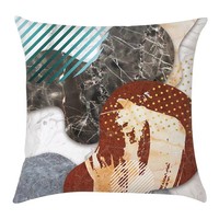 Housse de coussin décorative à impression 3D abstraite géométrique, dorure, peinte à la main