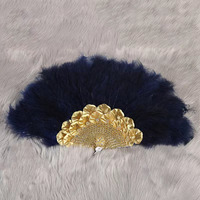 Éventail en plumes de dinde teintes pour fêtes, spectacles et décorations de mariage