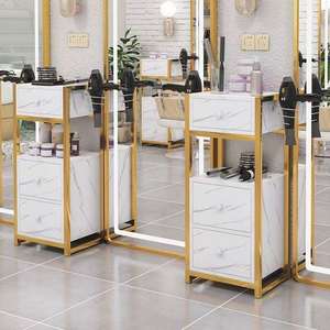 Carrito de Salón Moderno de Madera Blanca con 3 Cajones, Venta al por Mayor para el Hogar, Hotel, Salón de Belleza, Peluquería, Sala de Estar - Product Image 1