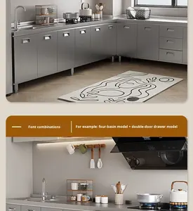 ตู้ครัวสแตนเลส 304 ทั้งหมด ติดตั้งฟรี ตู้เก็บของ<span class=keywords><strong>เตา</strong></span>แบบหนา ตู้ข้างเตาแบบเรียบง่าย รวมอยู่ในตัวเดียว - Product Image 4