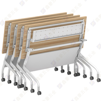 Table de formation moderne pliable en acier gris foncé, réglable en hauteur, pour écoles, hôpitaux, salles de classe commerciales, avec pieds pliants