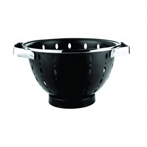 Wholesale Price Basket Family Stainless Steel <b>Vegetable</b> Fruit Noodles Black Color Colander with Patti Handle Strainer - Product Image 3