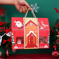 Boîtes cadeaux créatives en forme de maison Boîte en papier de Noël Boîtes d'emballage cadeau de Noël pour cupcakes avec poignée