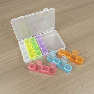 Colorful Plastic <b>Storage</b> <b>Box</b> 28 Compartments Rectangle Covered With Compartments For Jewelry And Nail Tools <b>Small</b> Hardware - Product Image 2