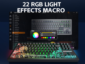 Clavier mécanique sans fil Zornher ZH870 noir Ukiyo-e avec rétroéclairage RGB artistique pour jeux, 87 touches pour ordinateur portable - Product Image 6