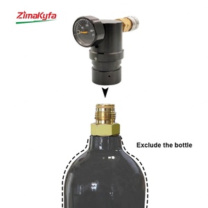 Régulateur d'air HPA Zimakyfa Micro MR GEN2 en alliage d'aluminium noir avec raccord femelle Foster US, tuyau droit, manomètre 300 psi, OEM - Product Image 5