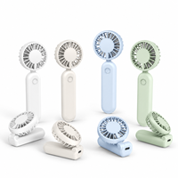 Mini ventilateur portable, double usage, à main et sur table, 3 vitesses, pliable, USB, pour le bureau, les voyages et l'extérieur