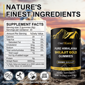 Shilajit Gummies 85 + Trace minerals fulvic <span class=keywords><strong>Acid</strong></span> บริสุทธิ์ himalayan shilajit GOLD gummies with ashwagandha สำหรับผู้ชายและผู้หญิง - Product Image 2