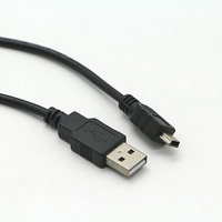 Harnais de câblage personnalisé : 90 °   Mini USB 2.0 Mâle vers Prise Femelle Dupont 2.54 5 Broches, Blindage Tressé PVC pour Appareil Photo et Ordinateur