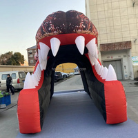 Tunnel gonflable en forme de bouche de dinosaure, tunnel d'entrée en forme de mâchoire de T-Rex pour carnaval, fête d'Halloween, événement, publicité extérieure, décoration