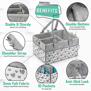 Eco-friendly feltro morbido <span class=keywords><strong>fasciatoio</strong></span> personalizzato carino passeggino feltro borsa per pannolini - Product Image 3