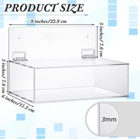 Support mural et distributeur en acrylique transparent pour lunettes de sécurité avec couvercle, boîte de rangement pour masques et fournitures de laboratoire