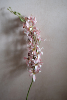 Fleur artificielle d'orchidée Cymbidium, branche rose à pétales marbrés, pour décoration de vase à la maison, bouquet de mariage, arrangement floral