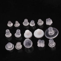 1000 pièces/sac Bouchons d'oreille en silicone souple et en plastique transparent, forme ronde et balle, pour fixation d'oreilles pour femme