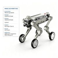 Robot chien quadrupède industriel certifié CE à roues, tout-terrain, pour inspection, avec IA, pour développement secondaire, comprenant boîte de vitesses, pompe et roulement