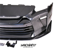 Parachoques delantero estilo FRP de fibra de vidrio 2017 a 2020 R35 GTR EBA TS sin kit de carrocería DRL para Nissan R35 GTR EBA - Product Image 5