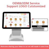 Terminal Punto de Venta con Pantalla Táctil Dual de 15.6 Pulgadas, Sistema Android, NFC, Caja Registradora, Todo en Uno, para Comercio Minorista y Restaurantes